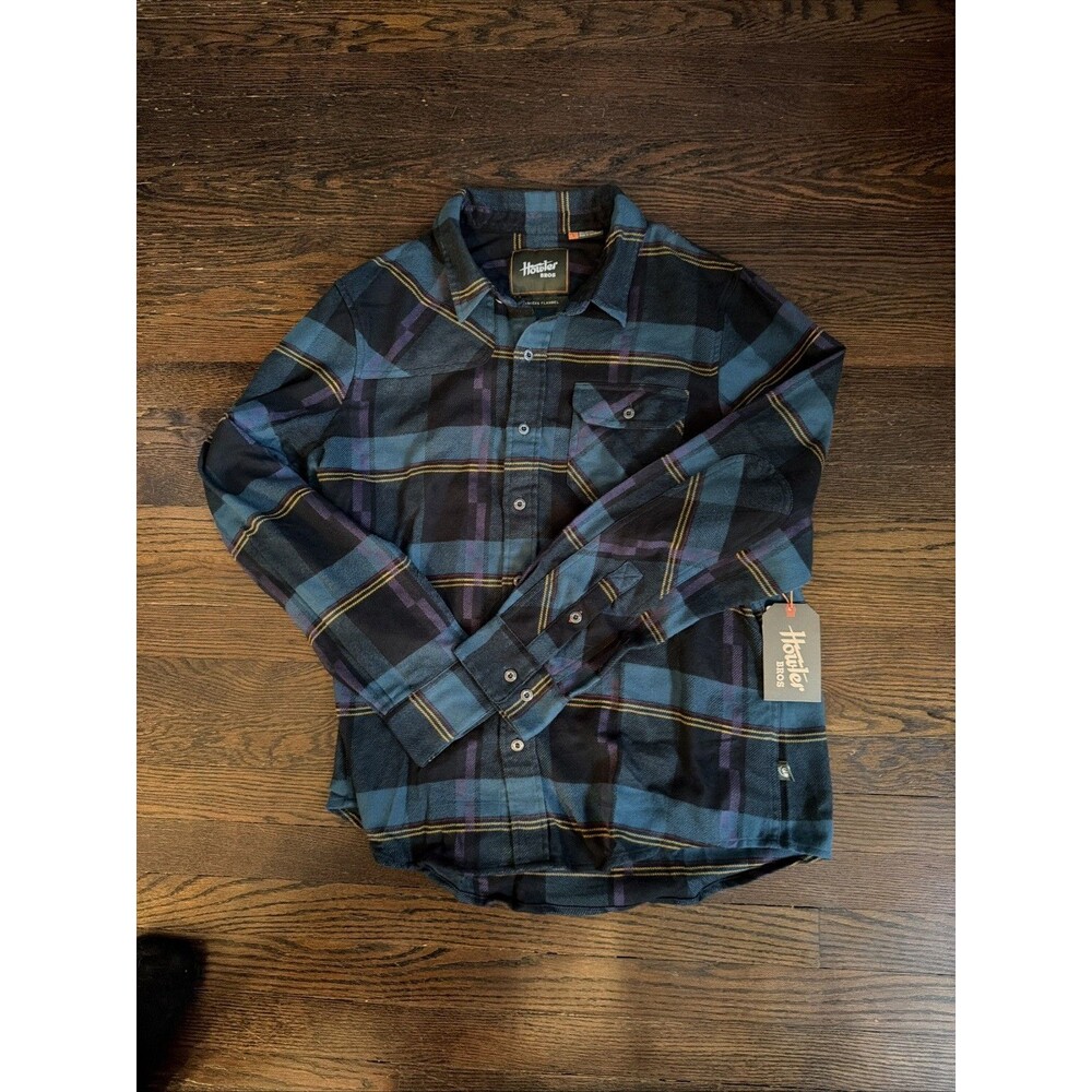 Howler Bros Men's Large Harker's Flannel Backdrop Plaid: Phantom Blue NEW NWT